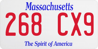 MA license plate 268CX9