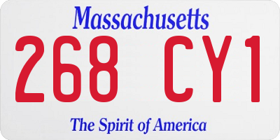 MA license plate 268CY1