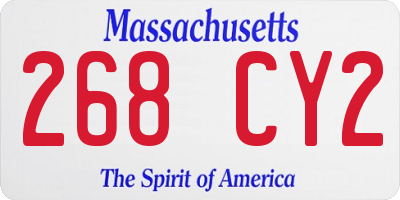 MA license plate 268CY2