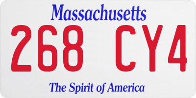 MA license plate 268CY4