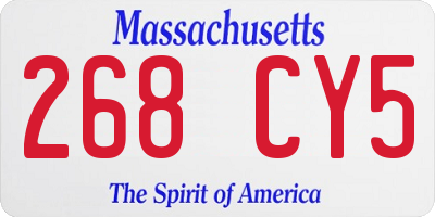 MA license plate 268CY5