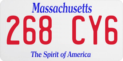 MA license plate 268CY6