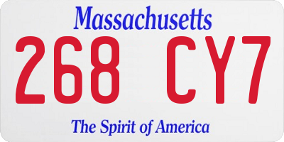 MA license plate 268CY7