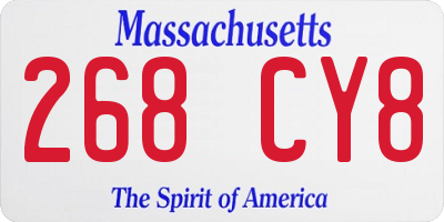 MA license plate 268CY8