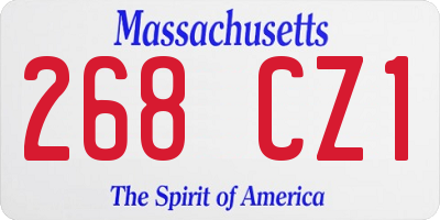 MA license plate 268CZ1