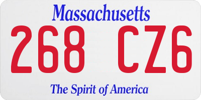MA license plate 268CZ6