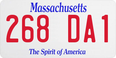 MA license plate 268DA1