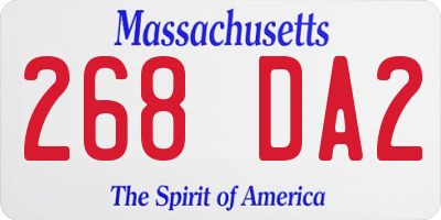 MA license plate 268DA2