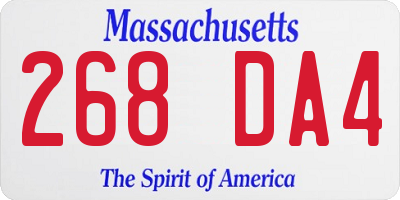 MA license plate 268DA4