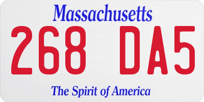 MA license plate 268DA5