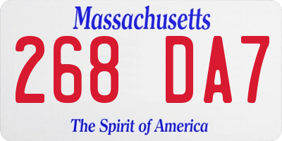 MA license plate 268DA7