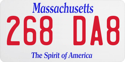 MA license plate 268DA8