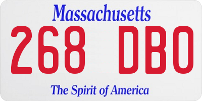 MA license plate 268DB0
