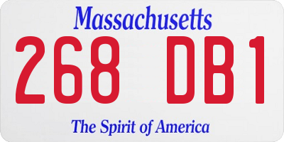MA license plate 268DB1