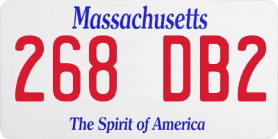 MA license plate 268DB2