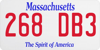 MA license plate 268DB3