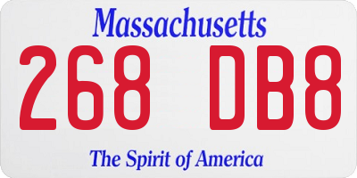 MA license plate 268DB8