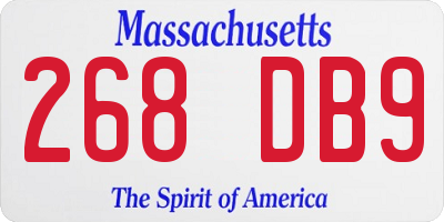MA license plate 268DB9