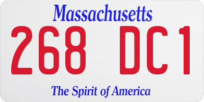 MA license plate 268DC1