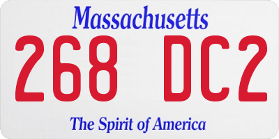 MA license plate 268DC2