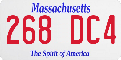 MA license plate 268DC4