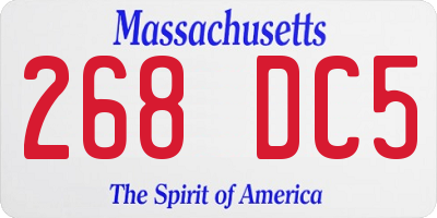 MA license plate 268DC5