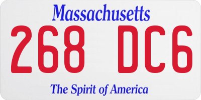 MA license plate 268DC6