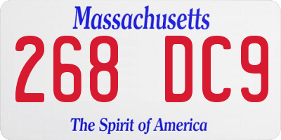 MA license plate 268DC9