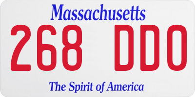 MA license plate 268DD0