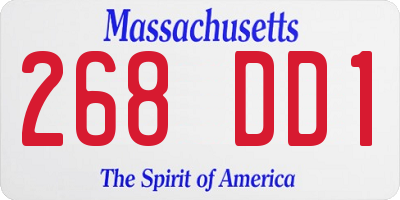 MA license plate 268DD1