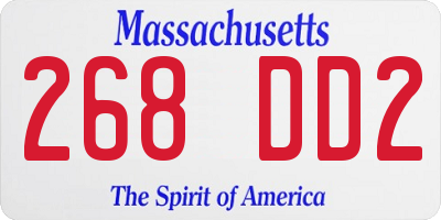 MA license plate 268DD2