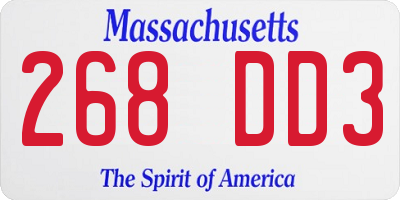 MA license plate 268DD3