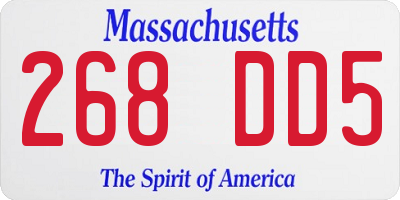 MA license plate 268DD5