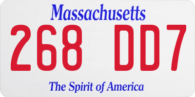 MA license plate 268DD7