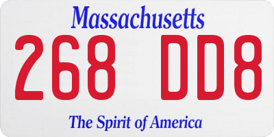 MA license plate 268DD8