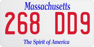 MA license plate 268DD9