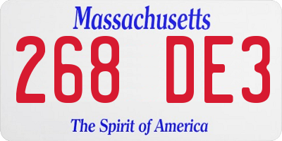 MA license plate 268DE3