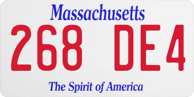 MA license plate 268DE4
