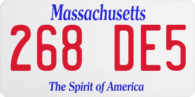 MA license plate 268DE5