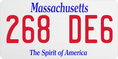 MA license plate 268DE6