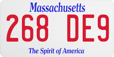 MA license plate 268DE9