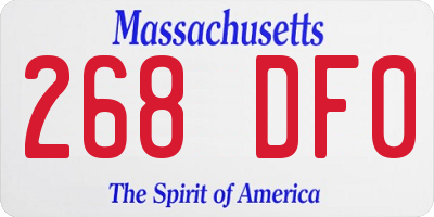 MA license plate 268DF0