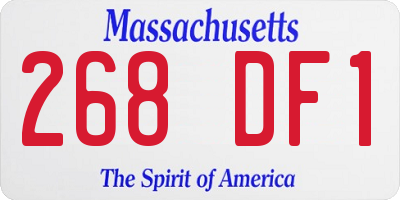 MA license plate 268DF1