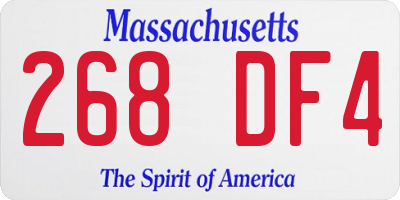 MA license plate 268DF4