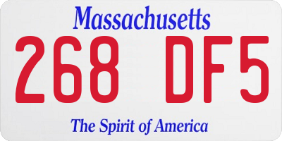 MA license plate 268DF5