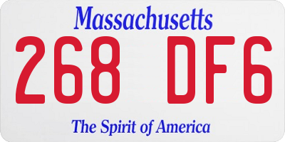 MA license plate 268DF6