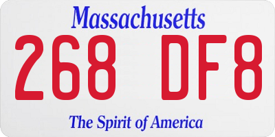 MA license plate 268DF8