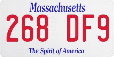 MA license plate 268DF9