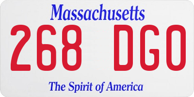 MA license plate 268DG0