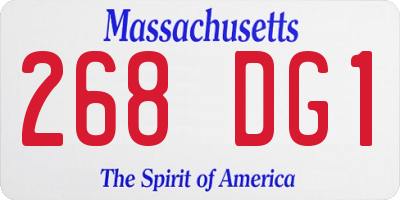 MA license plate 268DG1
